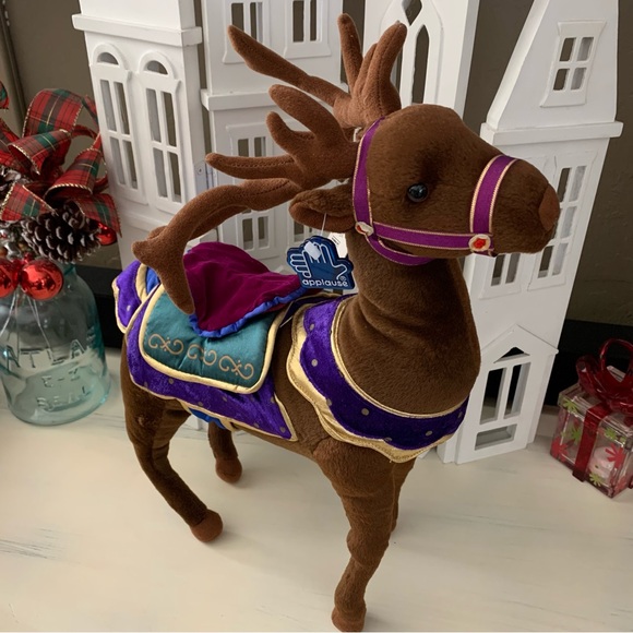 Chocolate Enchanted Prancer Holiday Plush Reindeer | Applause | Approx 16” Tall - Picture 3 of 8